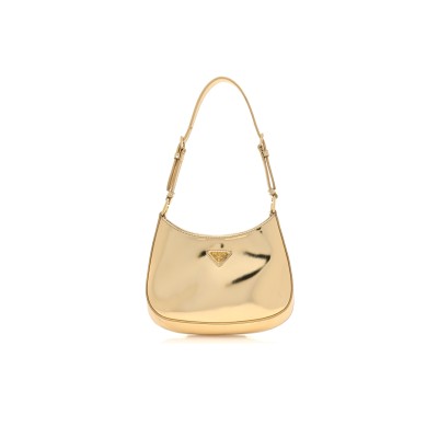 PRADA SPAZZOLATO CLEO ADJUSTABLE STRAP SHOULDER BAG PLATINO 1BC169 (22*18.5*4.5cm) 